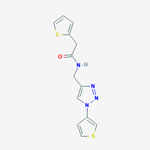 molecular formula C13H12N4OS2 B2931072 2-(噻吩-2-基)-N-((1-(噻吩-3-基)-1H-1,2,3-三唑-4-基)甲基)乙酰胺 CAS No. 2034385-50-5