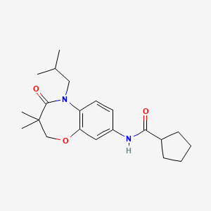 N-(5-isobutyl-3,3-dimethyl-4-oxo-2,3,4,5-tetrahydrobenzo[b][1,4]oxazepin-8-yl)cyclopentanecarboxamide