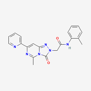 molecular formula C20H18N6O2 B2931078 2-(5-methyl-3-oxo-7-pyridin-2-yl[1,2,4]triazolo[4,3-c]pyrimidin-2(3H)-yl)-N-(2-methylphenyl)acetamide CAS No. 1251574-99-8