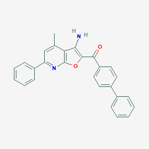 (3-Amino-4-methyl-6-phenylfuro[2,3-b]pyridin-2-yl)([1,1'-biphenyl]-4-yl)methanone