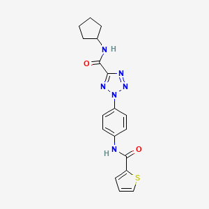N-cyclopentyl-2-(4-(thiophene-2-carboxamido)phenyl)-2H-tetrazole-5-carboxamide