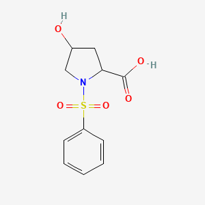 molecular formula C11H13NO5S B2931081 1-(苯磺酰基)-4-羟基吡咯烷-2-羧酸 CAS No. 16257-76-4