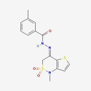 3-methyl-N'-[1-methyl-2,2-dioxo-2,3-dihydro-2lambda~6~-thieno[3,2-c][1,2]thiazin-4(1H)-yliden]benzenecarbohydrazide