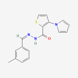 molecular formula C17H15N3OS B2931086 N'-[(Z)-(3-methylphenyl)methylidene]-3-(1H-pyrrol-1-yl)-2-thiophenecarbohydrazide CAS No. 478063-23-9