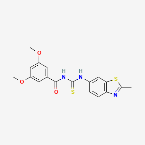 3,5-dimethoxy-N-((2-methylbenzo[d]thiazol-6-yl)carbamothioyl)benzamide