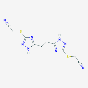 {[5-(2-{5-[(cyanomethyl)sulfanyl]-4H-1,2,4-triazol-3-yl}ethyl)-4H-1,2,4-triazol-3-yl]sulfanyl}acetonitrile