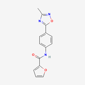 molecular formula C14H11N3O3 B2931091 N-[4-(3-methyl-1,2,4-oxadiazol-5-yl)phenyl]-2-furamide CAS No. 1223961-57-6
