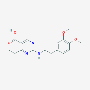 molecular formula C18H23N3O4 B2931100 2-{[2-(3,4-Dimethoxyphenyl)ethyl]amino}-4-isopropylpyrimidine-5-carboxylic acid CAS No. 1775315-94-0