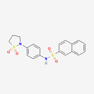 molecular formula C19H18N2O4S2 B2931104 N-(4-(1,1-dioxidoisothiazolidin-2-yl)phenyl)naphthalene-2-sulfonamide CAS No. 941944-22-5
