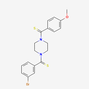 (3-Bromophenyl)(4-(4-methoxyphenylcarbonothioyl)piperazin-1-yl)methanethione