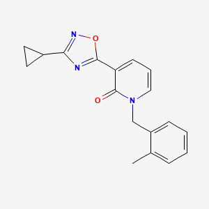 molecular formula C18H17N3O2 B2931113 3-(3-cyclopropyl-1,2,4-oxadiazol-5-yl)-1-(2-methylbenzyl)pyridin-2(1H)-one CAS No. 1396848-16-0