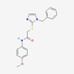 molecular formula C19H19N3O2S B2931116 N-(4-methoxyphenyl)-2-[[1-(phenylmethyl)-2-imidazolyl]thio]acetamide CAS No. 893361-87-0