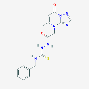 molecular formula C16H17N7O2S B293112 N-benzyl-2-[(5-methyl-7-oxo[1,2,4]triazolo[1,5-a]pyrimidin-4(7H)-yl)acetyl]hydrazinecarbothioamide 