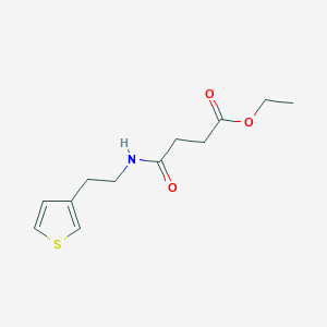 molecular formula C12H17NO3S B2931120 Ethyl 4-oxo-4-((2-(thiophen-3-yl)ethyl)amino)butanoate CAS No. 1251603-84-5