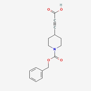 molecular formula C16H17NO4 B2931128 3-(1-Phenylmethoxycarbonylpiperidin-4-yl)prop-2-ynoic acid CAS No. 2248361-46-6