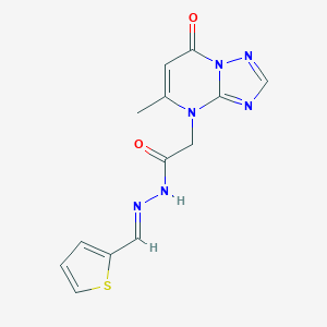 molecular formula C13H12N6O2S B293113 2-(5-methyl-7-oxo[1,2,4]triazolo[1,5-a]pyrimidin-4(7H)-yl)-N'-(2-thienylmethylene)acetohydrazide 