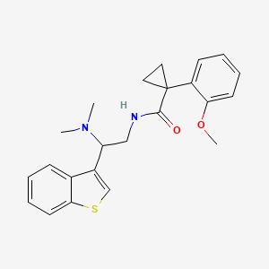 molecular formula C23H26N2O2S B2931133 N-[2-(1-benzothiophen-3-yl)-2-(dimethylamino)ethyl]-1-(2-methoxyphenyl)cyclopropane-1-carboxamide CAS No. 2097860-74-5