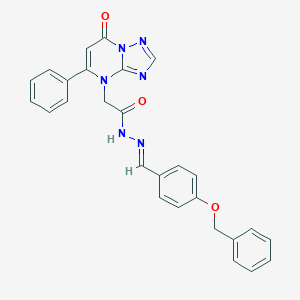 molecular formula C27H22N6O3 B293114 N'-[4-(benzyloxy)benzylidene]-2-(7-oxo-5-phenyl[1,2,4]triazolo[1,5-a]pyrimidin-4(7H)-yl)acetohydrazide 