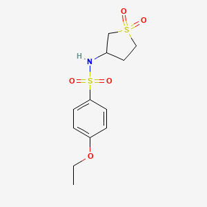 molecular formula C12H17NO5S2 B2931140 N-(1,1-dioxo-1lambda6-thiolan-3-yl)-4-ethoxybenzene-1-sulfonamide CAS No. 874788-16-6