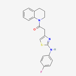 molecular formula C20H18FN3OS B2931145 1-(3,4-dihydroquinolin-1(2H)-yl)-2-(2-((4-fluorophenyl)amino)thiazol-4-yl)ethanone CAS No. 1172776-57-6