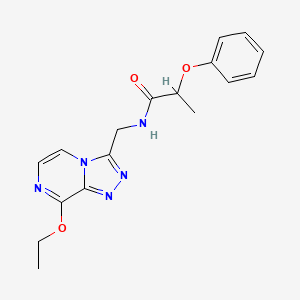 molecular formula C17H19N5O3 B2931147 N-((8-ethoxy-[1,2,4]triazolo[4,3-a]pyrazin-3-yl)methyl)-2-phenoxypropanamide CAS No. 2034546-94-4