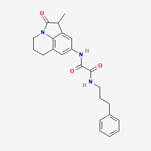 molecular formula C23H25N3O3 B2931148 N1-(1-甲基-2-氧代-2,4,5,6-四氢-1H-吡咯并[3,2,1-ij]喹啉-8-基)-N2-(3-苯基丙基)草酰胺 CAS No. 898454-85-8