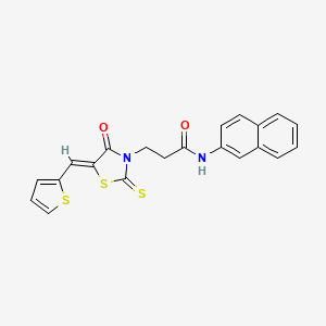 3-Thiazolidinepropanamide, N-2-naphthalenyl-4-oxo-5-(2-thienylmethylene)-2-thioxo-, (5Z)-