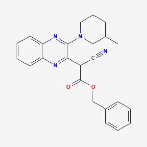 molecular formula C24H24N4O2 B2931151 Benzyl 2-cyano-2-[3-(3-methylpiperidin-1-yl)quinoxalin-2-yl]acetate CAS No. 840479-08-5