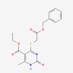 molecular formula C17H18N2O5S B2931157 ethyl 6-methyl-2-oxo-4-(2-oxo-2-phenylmethoxyethyl)sulfanyl-1H-pyrimidine-5-carboxylate CAS No. 900002-09-7