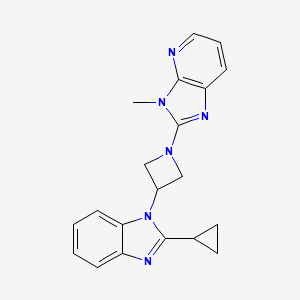 molecular formula C20H20N6 B2931159 2-[3-(2-Cyclopropylbenzimidazol-1-yl)azetidin-1-yl]-3-methylimidazo[4,5-b]pyridine CAS No. 2380194-20-5