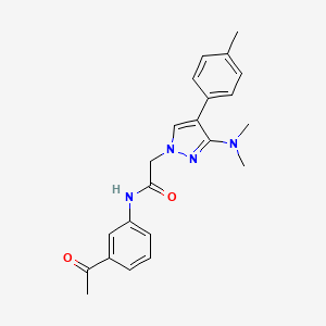 molecular formula C22H24N4O2 B2931162 N-(3-乙酰苯基)-2-(3-(二甲氨基)-4-(对甲苯基)-1H-吡唑-1-基)乙酰胺 CAS No. 1286728-34-4