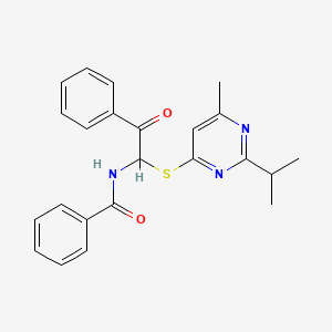 N-(1-{[6-methyl-2-(propan-2-yl)pyrimidin-4-yl]sulfanyl}-2-oxo-2-phenylethyl)benzamide