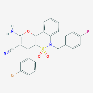 2-Amino-4-(3-bromophenyl)-6-(4-fluorobenzyl)-4,6-dihydropyrano[3,2-c][2,1]benzothiazine-3-carbonitrile 5,5-dioxide