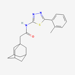 molecular formula C21H25N3OS B2931175 2-(1-金刚烷基)-N-[5-(2-甲基苯基)-1,3,4-噻二唑-2-基]乙酰胺 CAS No. 391863-40-4