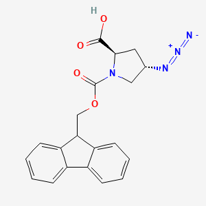 molecular formula C20H18N4O4 B2931176 Fmoc-D-Pro(4-N3)-OH (2R,4S) CAS No. 2137142-63-1