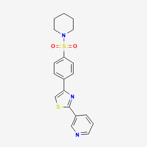 3-{4-[4-(1-Piperidinylsulfonyl)phenyl]-1,3-thiazol-2-yl}pyridine