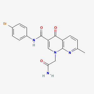 molecular formula C18H15BrN4O3 B2931183 1-(2-amino-2-oxoethyl)-N-(4-bromophenyl)-7-methyl-4-oxo-1,4-dihydro-1,8-naphthyridine-3-carboxamide CAS No. 1251632-62-8