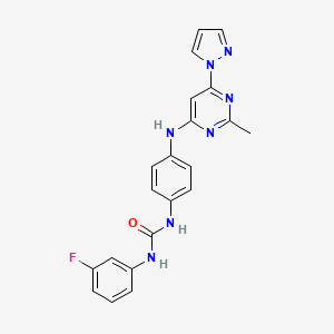 1-(3-fluorophenyl)-3-(4-((2-methyl-6-(1H-pyrazol-1-yl)pyrimidin-4-yl)amino)phenyl)urea
