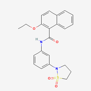 molecular formula C22H22N2O4S B2931192 N-(3-(1,1-二氧化异噻唑烷-2-基)苯基)-2-乙氧基-1-萘酰胺 CAS No. 897619-91-9