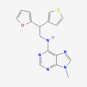 molecular formula C16H15N5OS B2931195 N-[2-(furan-2-yl)-2-(thiophen-3-yl)ethyl]-9-methyl-9H-purin-6-amine CAS No. 2380069-78-1