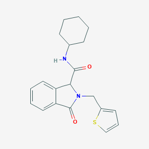 molecular formula C20H22N2O2S B293120 N-cyclohexyl-3-oxo-2-(2-thienylmethyl)-1-isoindolinecarboxamide 