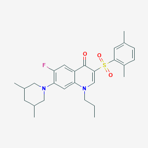 molecular formula C27H33FN2O3S B2931203 3-((2,5-dimethylphenyl)sulfonyl)-7-(3,5-dimethylpiperidin-1-yl)-6-fluoro-1-propylquinolin-4(1H)-one CAS No. 892781-51-0