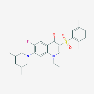 3-((2,5-dimethylphenyl)sulfonyl)-7-(3,5-dimethylpiperidin-1-yl)-6-fluoro-1-propylquinolin-4(1H)-one