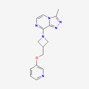 molecular formula C15H16N6O B2931210 3-Methyl-8-[3-(pyridin-3-yloxymethyl)azetidin-1-yl]-[1,2,4]triazolo[4,3-a]pyrazine CAS No. 2379971-85-2