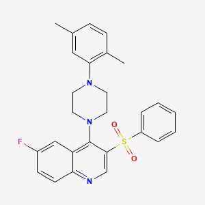 3-(Benzenesulfonyl)-4-[4-(2,5-dimethylphenyl)piperazin-1-yl]-6-fluoroquinoline