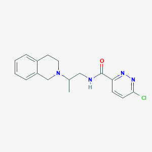 molecular formula C17H19ClN4O B2931219 6-chloro-N-[2-(1,2,3,4-tetrahydroisoquinolin-2-yl)propyl]pyridazine-3-carboxamide CAS No. 1424472-03-6