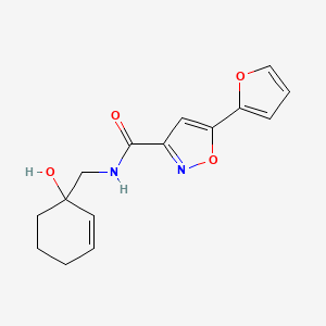 molecular formula C15H16N2O4 B2931222 5-(furan-2-yl)-N-[(1-hydroxycyclohex-2-en-1-yl)methyl]-1,2-oxazole-3-carboxamide CAS No. 2097926-71-9