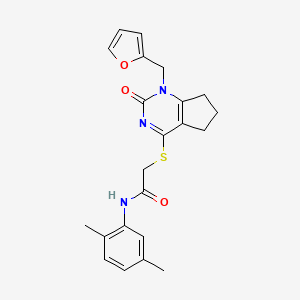 N-(2,5-dimethylphenyl)-2-[[1-(furan-2-ylmethyl)-2-oxo-6,7-dihydro-5H-cyclopenta[d]pyrimidin-4-yl]sulfanyl]acetamide