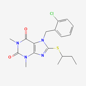 molecular formula C18H21ClN4O2S B2931231 8-(butan-2-ylsulfanyl)-7-[(2-chlorophenyl)methyl]-1,3-dimethyl-2,3,6,7-tetrahydro-1H-purine-2,6-dione CAS No. 373375-79-2