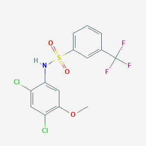 molecular formula C14H10Cl2F3NO3S B2931254 N-(2,4-dichloro-5-methoxyphenyl)-3-(trifluoromethyl)benzenesulfonamide CAS No. 338967-81-0